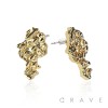 PAIR OF 18K GOLD PLATED INGOT CENTERED NUGGET EARRINGS